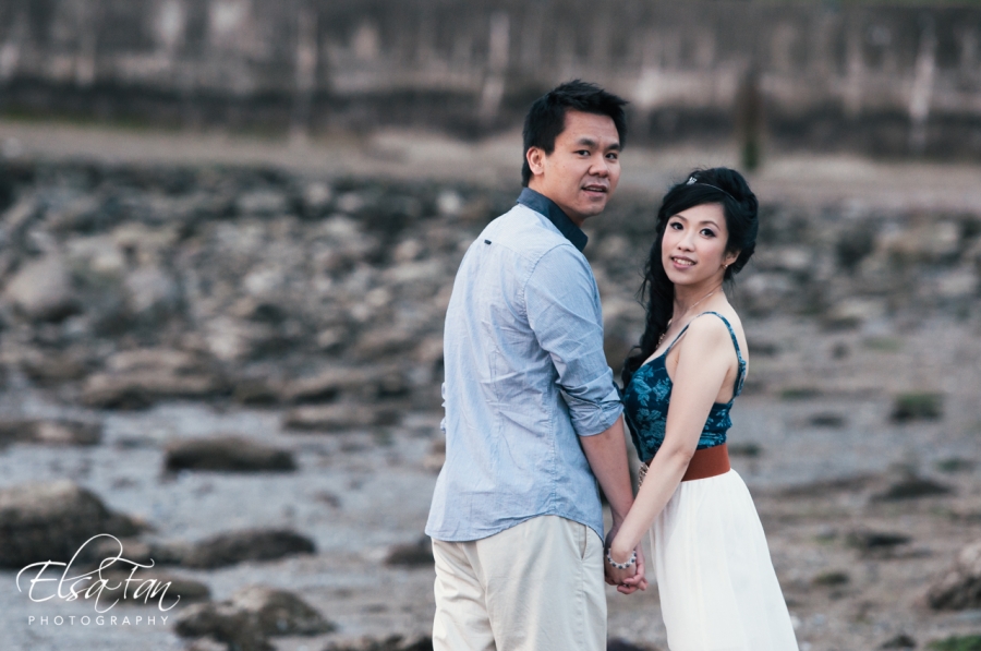 Sunset beach engagement photography Shirley and Stephen